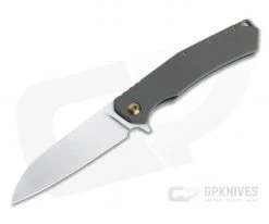 Burger Custom Sierra Satin Elmax Gold Hardware Dark Titanium Frame Lock Flipper 4684