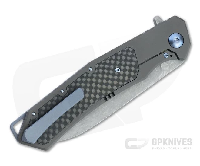 Burger Custom Sierra Acid Wash Elmax Carbon Fiber Dark Titanium Frame Lock Flipper 4685 4 Burger Custom Sierra Acid Wash Elmax Carbon Fiber Dark Titanium Frame Lock Flipper 4685 - Image 2