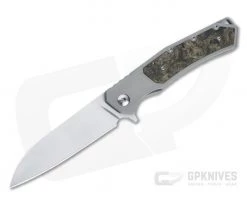 Burger Custom Sierra Satin Elmax Gold Dark Matter Fat Carbon Titanium Frame Lock Flipper 4688
