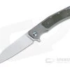 Burger Custom Sierra Satin Elmax Green Linen Micarta Titanium Frame Lock Flipper 4689 -EDC (Every Day Carry) Shop 4689 1
