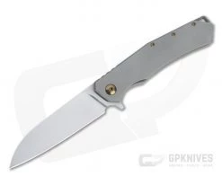 Burger Custom Sierra Satin Elmax Gold Hardware Titanium Frame Lock Flipper 4691