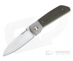Enrique Pena Custom Mula Front Flipper Sheepsfoot Green Canvas Micarta Folder 4707