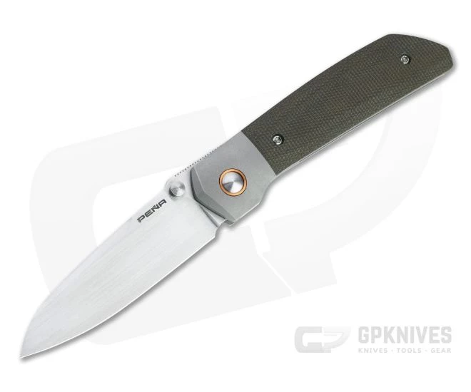Enrique Pena Custom Mula Front Flipper Sheepsfoot Green Canvas Micarta Folder 4707 3 Enrique Pena Custom Mula Front Flipper Sheepsfoot Green Canvas Micarta Folder 4707