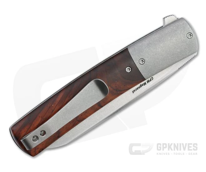 Brad Zinker FR Stretch LLF Flipper Stonewashed Magnacut Bolstered Cocobolo Folder 4716 4 Brad Zinker FR Stretch LLF Flipper Stonewashed Magnacut Bolstered Cocobolo Folder 4716 - Image 2
