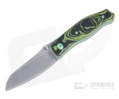 Alan Folts Utility Sheepsfoot Stonewashed CPM 154 Marbled Green G10 Folder 4747