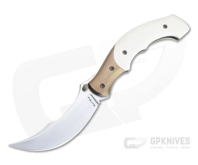 Alan Folts Rite #1 Satin CPM 154 Titanium Bolstered Ivory G10 Persian Folder 4749 3 Alan Folts Rite #1 Satin CPM 154 Titanium Bolstered Ivory G10 Persian Folder 4749