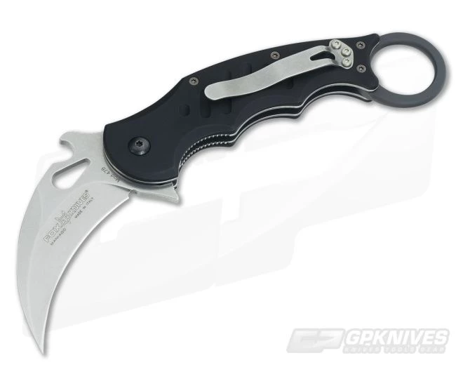 Fox Knives 478 Karambit Black Aluminum Stonewash Blade 478BSW 3 Fox Knives 478 Karambit Black Aluminum Stonewash Blade 478BSW