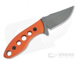 Tom Krein Custom Tusk Bowie Acid Washed XHP Speed Hole Orange G10 Fixed Blade -EDC (Every Day Carry) Shop 4802 3