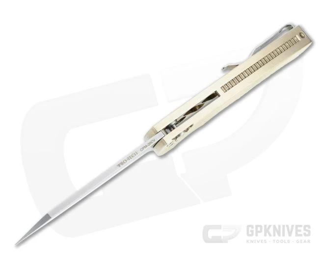 Protech Malibu Flipper Reverse Tanto Stonewashed 20CV Textured Bronze Aluminum Folder 5211 5 Protech Malibu Flipper Reverse Tanto Stonewashed 20CV Textured Bronze Aluminum Folder 5211 - Image 3