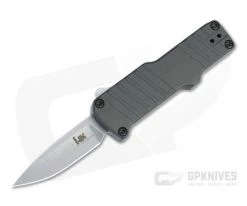 HK Micro Incursion Clip Point Tumbled 154CM Gray Aluminum CA Legal OTF Automatic 54032