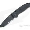 Hogue Ballista I Tanto Part Serrated PVD 154CM Black Aluminum Button Lock Automatic Folder 64120 -EDC (Every Day Carry) Shop 64120 1 1