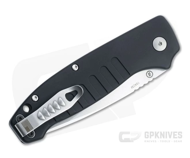 Hogue Ballista I Drop Point Stonewashed 154CM Black Aluminum Button Lock Automatic Folder 64136 4 Hogue Ballista I Drop Point Stonewashed 154CM Black Aluminum Button Lock Automatic Folder 64136 - Image 2