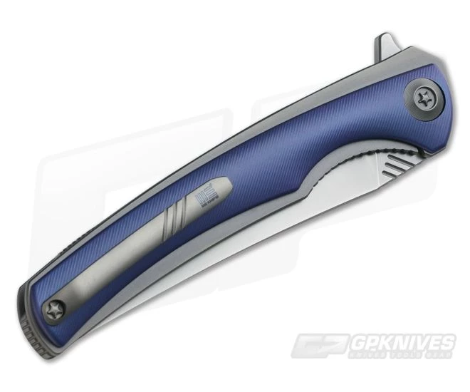 WE Knife Co 704B Flipper Blue Ti Rubbed Satin M390 4 WE Knife Co 704B Flipper Blue Ti Rubbed Satin M390 - Image 2