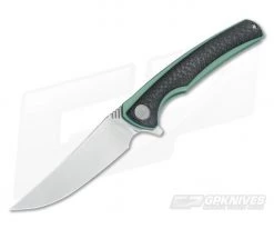 WE Knife Co 704CF-C Flipper Green Ti Rubbed Satin M390