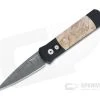 Protech Custom LTD Godson Automatic Nichols Damascus Maple Burl Inlaid Folder 706-DAMA -EDC (Every Day Carry) Shop 706 dama 1