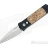 Protech Knives Godson Satin Plain Edge Maple Burl Inlays 706 -EDC (Every Day Carry) Shop 706 1 1