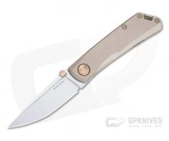 Real Steel Luna Eco Stonewashed K110 Bronze Stainless Steel Frame Lock Folder 7084