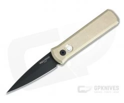Protech Godson Black DLC 154CM Stonewashed Bronze Aluminum Automatic Knife 7112