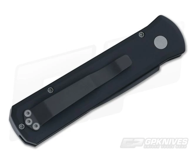 Protech Knives Godson Black Plain Edge Solid Black Aluminum 721 4 Protech Knives Godson Black Plain Edge Solid Black Aluminum 721 - Image 2