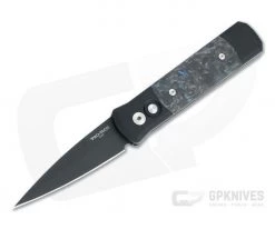 Protech Knives Godson DLC 154CM Blue Dark Matter Fat Carbon Inlaid Automatic 7FC31