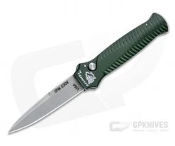 Piranha P7 Miniguard Stonewashed S30V Green Button Lock Automatic