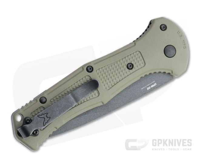 Benchmade Claymore Black Plain Edge CPM-D2 Foliage Green Grivory Button Lock Automatic 9070BK-1 4 Benchmade Claymore Black Plain Edge CPM-D2 Foliage Green Grivory Button Lock Automatic 9070BK-1 - Image 2