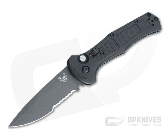 Benchmade 9070SBK Claymore Cobalt Black Part Serrated CPM-D2 Black Grivory Tactical Automatic 3 Benchmade 9070SBK Claymore Cobalt Black Part Serrated CPM-D2 Black Grivory Tactical Automatic