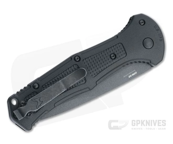 Benchmade 9070SBK Claymore Cobalt Black Part Serrated CPM-D2 Black Grivory Tactical Automatic 4 Benchmade 9070SBK Claymore Cobalt Black Part Serrated CPM-D2 Black Grivory Tactical Automatic - Image 2