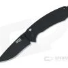 SOG Banner Black Cerakote Plain S35VN Aluminum USA Assisted Button Lock Folder BA1001-BX