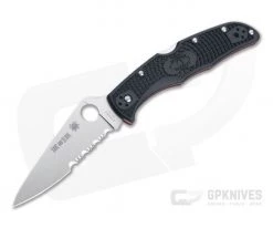 Spyderco Endura 4 Thin Red Line Partially Serrated VG10 FRN Folder C10FPSBKRD
