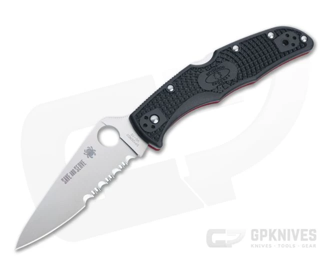 Spyderco Endura 4 Thin Red Line Partially Serrated VG10 FRN Folder C10FPSBKRD 3 Spyderco Endura 4 Thin Red Line Partially Serrated VG10 FRN Folder C10FPSBKRD