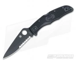 Spyderco Endura 4 Lightweight Partially Serrated Black VG10 Black FRN C10PSBBK