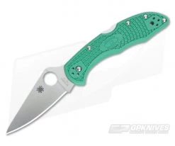Spyderco Delica 4 Flat Ground VG10 Green FRN C11FPGR