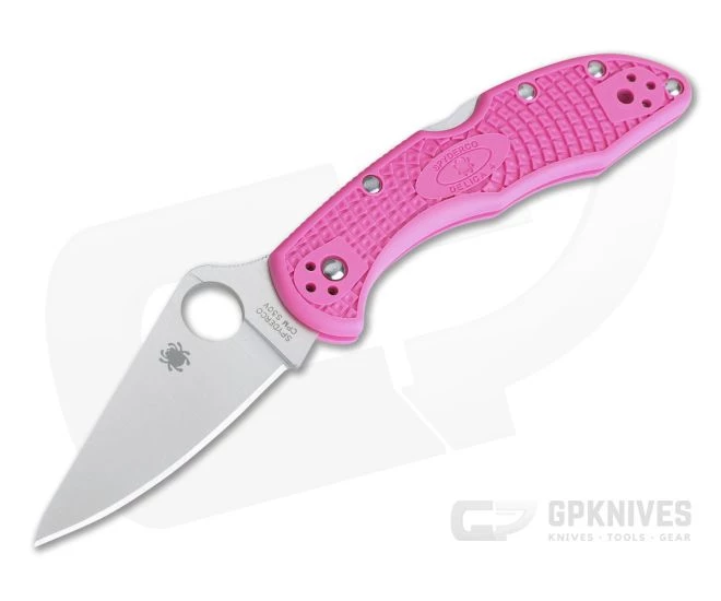 Spyderco Delica 4 Pink FRN Flat Ground Plain Satin S30V Folder C11FPPNS30V 3 Spyderco Delica 4 Pink FRN Flat Ground Plain Satin S30V Folder C11FPPNS30V