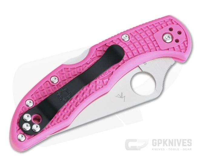 Spyderco Delica 4 Pink FRN Flat Ground Plain Satin S30V Folder C11FPPNS30V 4 Spyderco Delica 4 Pink FRN Flat Ground Plain Satin S30V Folder C11FPPNS30V - Image 2