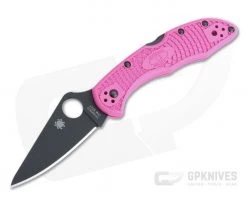 Spyderco Delica 4 FFG Plain Black S30V Pink FRN Folder C11FPPNS30VBK
