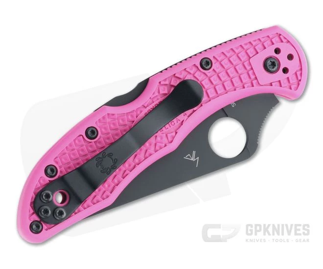 Spyderco Delica 4 FFG Plain Black S30V Pink FRN Folder C11FPPNS30VBK 4 Spyderco Delica 4 FFG Plain Black S30V Pink FRN Folder C11FPPNS30VBK - Image 2