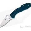 Spyderco Delica 4 Serrated Satin K390 Dark Cyan Blue FRN Folder C11FSK390 -EDC (Every Day Carry) Shop c11fsk390 1