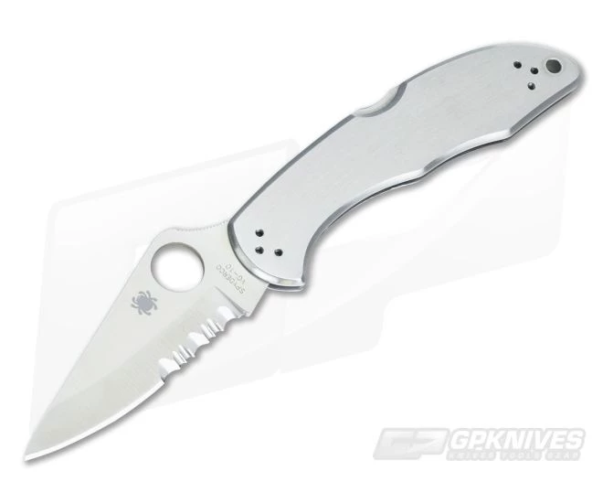 Spyderco Delica 4 Partially Serrated VG10 Stainless Steel Back Lock Folder C11PS 3 Spyderco Delica 4 Partially Serrated VG10 Stainless Steel Back Lock Folder C11PS