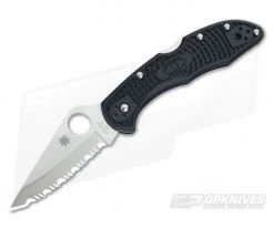 Spyderco Delica 4 Serrated VG10 Black FRN C11SBK