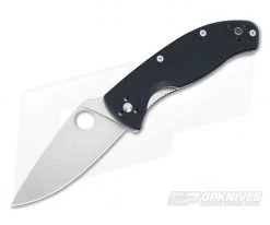 Spyderco Tenacious Satin Plain Edge Black G10 Liner Lock C122GP