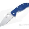 Spyderco Tenacious Lightweight Satin Partially Serrated S35VN Blue FRN Liner Lock C122PSBL -EDC (Every Day Carry) Shop c122psbl 2