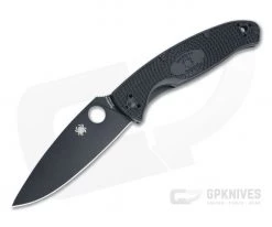 Spyderco Resilience Lightweight Black Plain Black FRN Liner Lock Folder C142PBBK