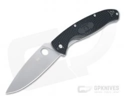 Spyderco Resilience Lightweight Satin Plain Black FRN Liner Lock Folder C142PBK