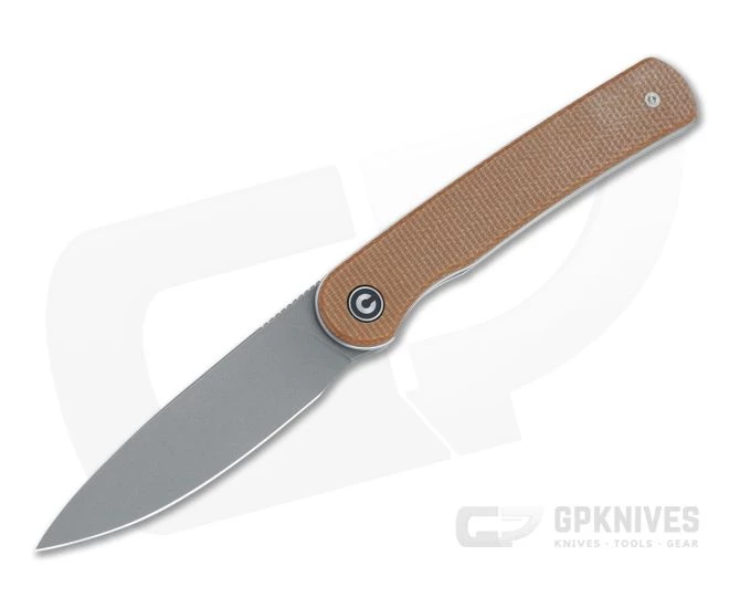 CIVIVI Stylum Brown Canvas Micarta Detent Slip Joint Front Flipper C20010B-A 3 CIVIVI Stylum Brown Canvas Micarta Detent Slip Joint Front Flipper C20010B-A