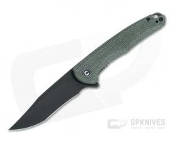 CIVIVI x Ochs Mini Sandbar Black Stonewashed Nitro-V Green Micarta Flipper C20011-3