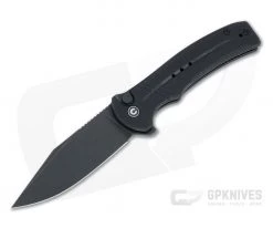 CIVIVI Cogent Button Lock Flipper Black Stonewashed 14C28N Black G10 Folder C20038D-1