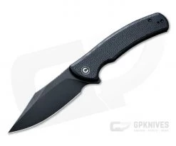 CIVIVI Sinisys Flipper Black Stonewashed 14C28N Coarse G10 Frame Lock Folder C20039-1