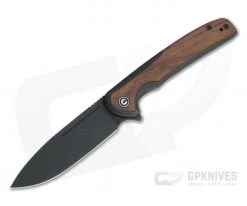 CIVIVI Voltaic Flipper Black Stonewashed 14C28N Cuibourtia Wood Inlaid Frame Lock Folder C20060-1