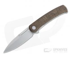 CIVIVI Cetos Flipper Blasted 14C28N Brown Burlap Micarta Frame Lock Folder C21025B-1